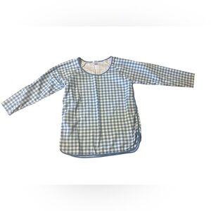 Women's Blue Checkered Pajama Top